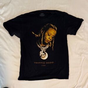 Black Graphic T-Shirt with Gold Print